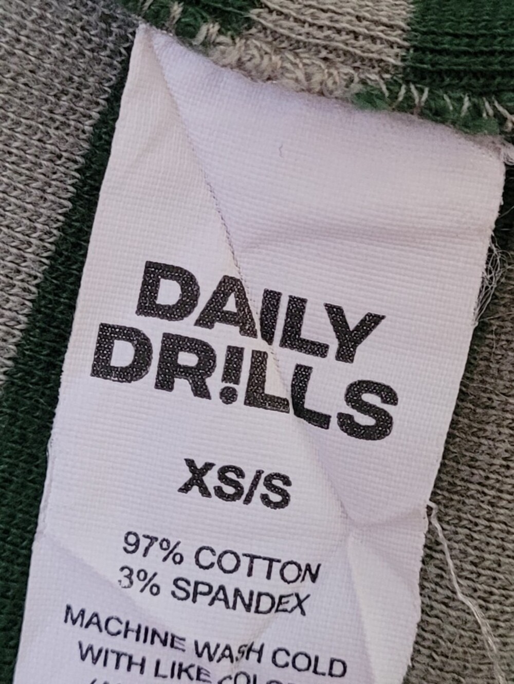 DAILY DRILLS LONG SLEEVE STRIPED GREEN SHIRT - Picture 6 of 6